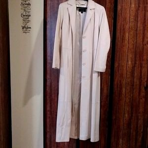White leather coat